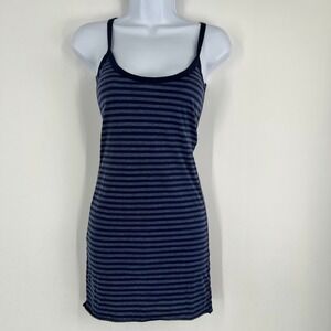 Daftbird Womens Blue Striped Pima Cotton Tank Mini Dress Size P-XS Made in USA